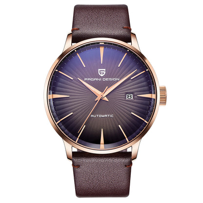 Automatic Mechanical Simple Leather Waterproof Watch